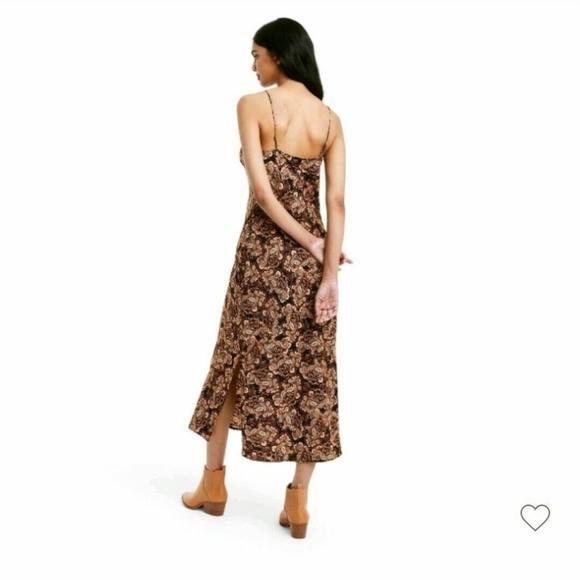 Nili Lotan x Target Paisley Print Brown Slip Dress - Picture 5 of 8